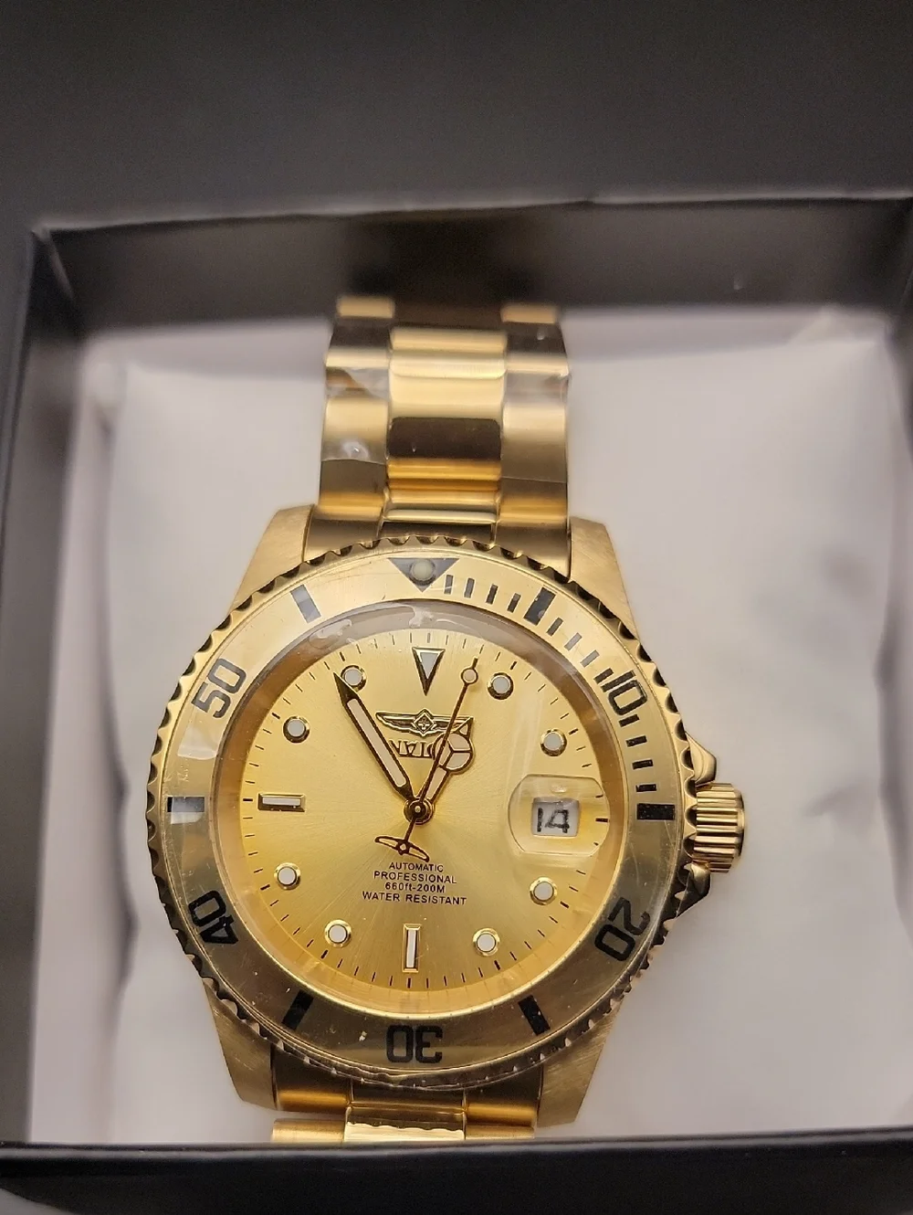Invicta Pro Diver 69741 Automatic Mens Gold SS Watch & Bracelet Gold Copper Dial